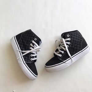 Vans light checkered mid-top sneakers EUC  size 13 toddler